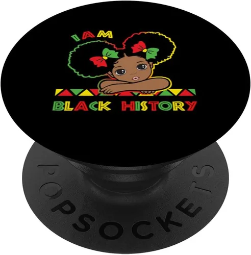 Vista 6 de I Am Black History Shirt for Kids Girls Black History Month PopSockets MagSafe PopGrip for iPhone