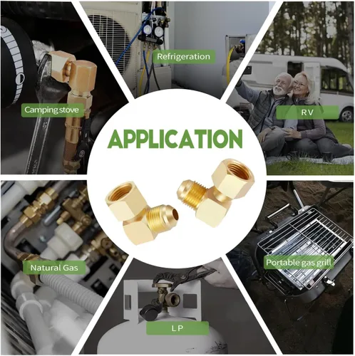 Vista 7 de Litorange 2 piezas de accesorios de acoplamiento de conector de codo de 90° de gas propano para calentadores olímpicos de baja presión de repuesto 2