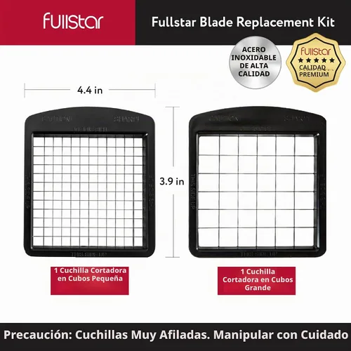 Vista 5 de Fullstar Juego de repuesto de cuchillas – Solo compatible con modelos selectos de picador de verduras Fullstar – Juego de inserción de 2 piezas