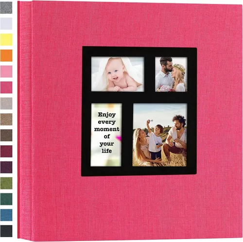 Vista 19 de Potricher - Álbum de fotos de 4x6 pulgadas, 600 fotos, con tapa de lino, gran capacidad, álbumes de fotos para recuerdos familiares, bodas, Beige
