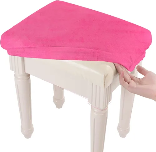 Vista 25 de SINOSSO Funda de terciopelo suave para banco de piano para 2 personas, (27.5"- 36.5") L x (12"- 16") A rectángulo elástico lavable funda protectora