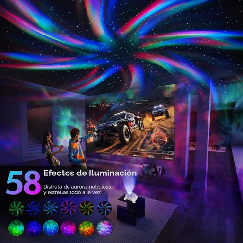Vista 4 de Rossetta Proyector de luz nocturna con doble lente Galaxy Star Aurora para Blanco espacial