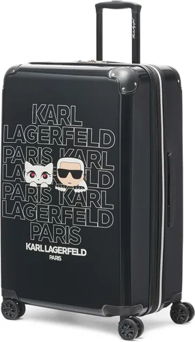 Vista 2 de Karl Lagerfeld Paris Karl & Kat, Negro -, Karl & Kat - Maleta rígida vertical, 8 ruedas
