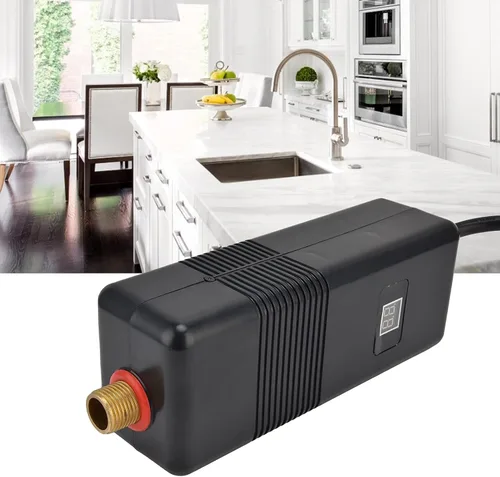 Vista 2 de Calentador de agua eléctrico sin tanque de 3 KW, calentador de agua caliente pantalla digital, mini calentador de agua caliente instantáneo
