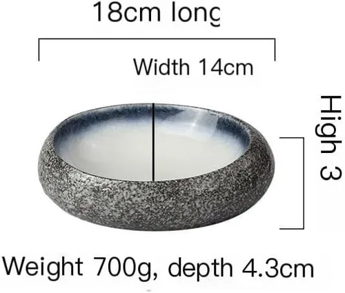 Vista 2 de Dipping Bowls Creative Ceramic Tableware Plate Dinner Plate Salad Bowl Art Tableware Appetizer Bowls,S-One Size (S)