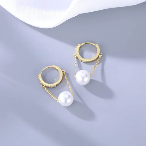 Vista 6 de Reffeer Aretes colgantes de plata de ley 925 maciza para mujeres y adolescentes