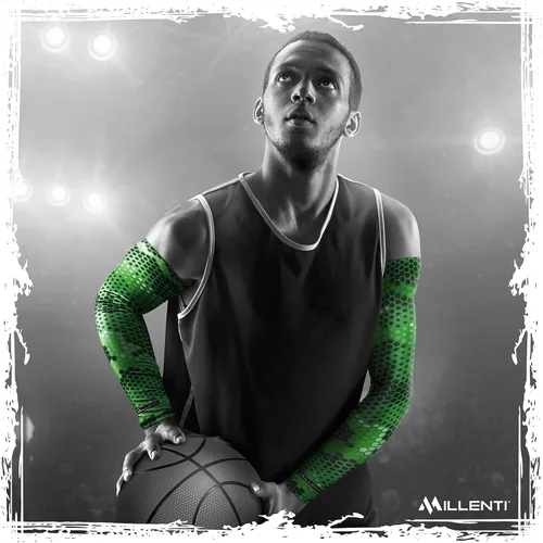 Vista 134 de Millenti Manga de compresión de brazo de enfriamiento – Mangas de recuperación deportiva de protección solar, se enfría cuando está mojado, unisex