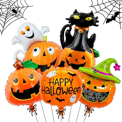 Vista 8 de Juego de 6 globos de Halloween, champán rojo y globos de copa de vino para decoraciones de fiesta de Halloween (champán)