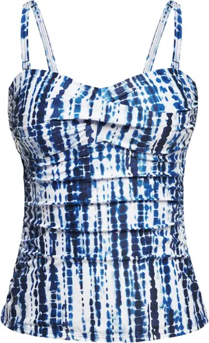 Vista 7 de Holipick Top de tankini para mujer con frente torcido, traje de baño bandeau, control de abdomen, traje de baño solo arriba, sin parte de abajo Negro