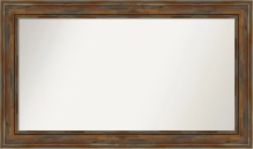 Vista 57 de Amanti Art Espejo de baño marrón para sobre fregadero, 26 x 26 pulgadas, espejo de tocador cuadrado marrón rústico Alexandria, marco de madera