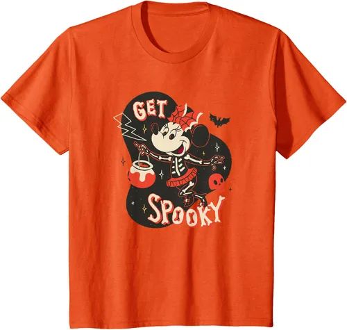 Vista 34 de Disney Disfraz de esqueleto de Minnie Mouse para Halloween, camiseta espeluznante Negro