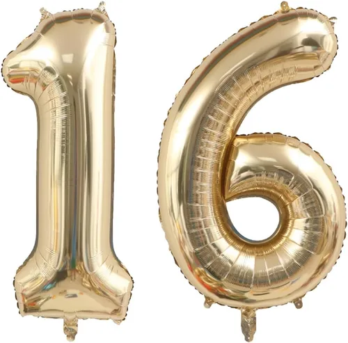 Vista 50 de Globo dorado claro con el número 0 de aluminio de 40 pulgadas, color oro champán, globo de helio 0 Mylar Oro claro 0
