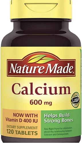 Vista 10 de Nature Made Calcio 600 mg con Vitamina D3, Suplemento Dietético para Apoyo Óseo, 60 Tabletas Suplemento de calcio para la salud ósea, suplemento