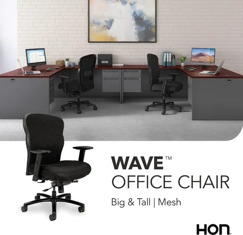 Vista 5 de HON Wave Silla de oficina ergonómica grande y alta, silla de escritorio Negro