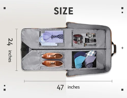 Vista 5 de MATEIN Bolsas de ropa de mano para viajes, bolsa de traje con correa de hombro ajustable desmontable, bolsa de equipaje plegable impermeable