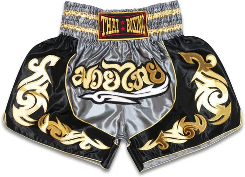 Vista 4 de Pantalones cortos de Muay Thai para niños (4 años a 10 años) para boxeo, kickboxing, artes marciales mixtas, entrenamiento para niños y niñas