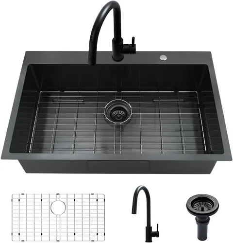 Vista 12 de Fregadero de barra de 15 pulgadas para estación de trabajo, fregadero de cocina pequeño de 15 x 15 pulgadas, montaje superior, calibre 16