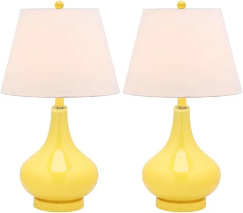 Vista 8 de Safavieh lámpara de calabaza, luz de vidrio para mesa.