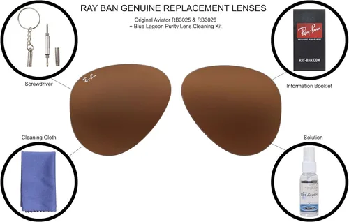 Vista 2 de Ray Ban RB3025 RB3025 RayBan - Lentes de sol de repuesto para lentes de sol, color marrón, talla 58, Marrón