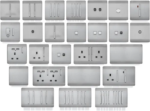 Vista 2 de Trendi Artistic Modern Glossy Tactile RJ56 Cat 5e & Cat 6 Ethernet Socket Acero inoxidable