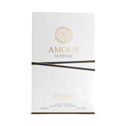 Vista 2 de INTENSE ELITE Amour Intense - Perfume de larga duración para mujeres y hombres, 3.4 fl oz (3.4 onzas), Eau De Parfum con Pimento, Rosa y Azafrán