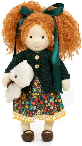 Vista 15 de BlissfulPixie Muñeca de trapo Waldorf Girl hecha a mano, ámbar, felpa suave de 12 pulgadas, ideal para bebés y niños pequeños