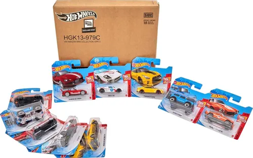 Vista 3 de Hot Wheels Paquete de 10 autos o camiones de juguete, juego de 10 vehículos a escala 1:64 para niños y coleccionistas (los estilos pueden variar)