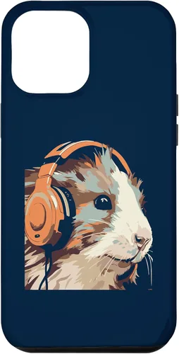 Vista 6 de iPhone 14 Funny Guinea Pig Gerbil & Headphones Case