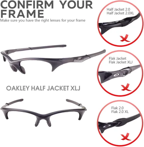 Vista 5 de Walleva Lentes de repuesto y kit de goma para gafas de sol Oakley Half Jacket XLJ - Múltiples opciones disponibles