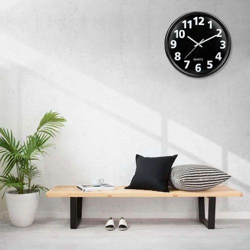 Vista 7 de Plumeet - Reloj de pared de 12 pulgadas, relojes de pared silenciosos, funciona con pilas, de cuarzo sin tictac, estilo moderno, adecuado