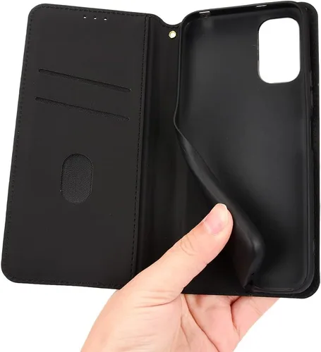 Vista 6 de Funda con tapa para Xiaomi Redmi Note 10 4G/Note 10S 4G, patrón 3D Cartera de cuero premium Kickstand Cubierta de cierre magnético Negro