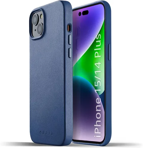 Vista 10 de Mujjo Funda completa de cuero para iPhone 15 Plus, iPhone 14 Plus con MagSafe (negro)