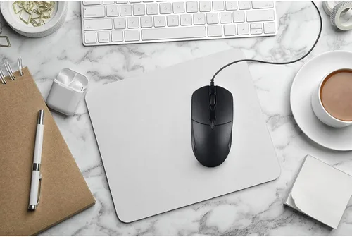 Vista 4 de 60 unidades de mouse USB con cable negro para computadora, a granel, 1000 DPI, 3 botones, con cable con cable con cable para oficina en casa