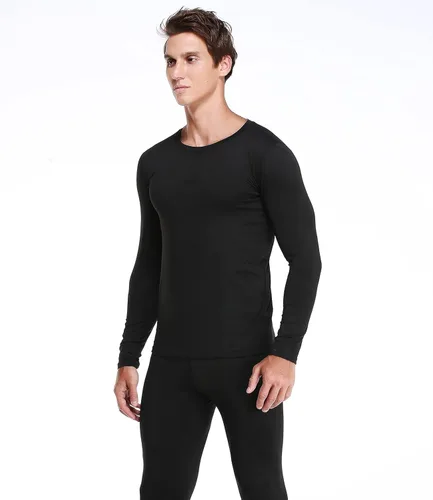 Vista 7 de JZCreater Conjunto de ropa interior térmica para hombre capa superior e inferior pantalones largos para hombre