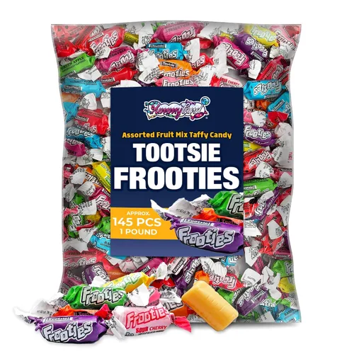 Vista 8 de FROOTIES Taffy Candy 2 LB (10 sabores surtidos de mezcla) – Caramelos a granel, caramelos envueltos individualmente, masticables de frutas, sin maní