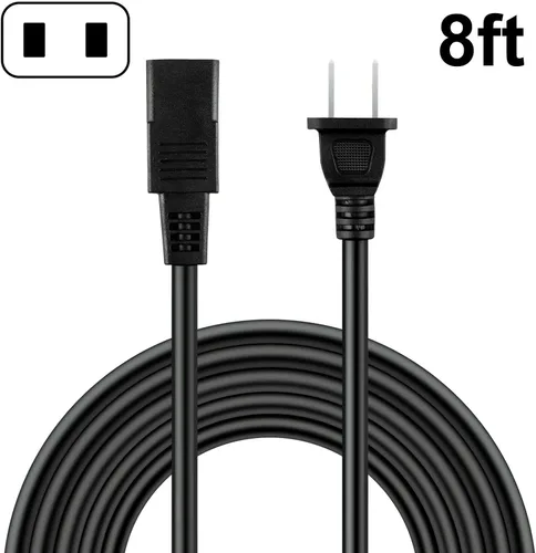 Vista 2 de Cable de alimentación de CA cuadrado de 2 clavijas de 8 pies para Roland D50 D550 D70 JV-80