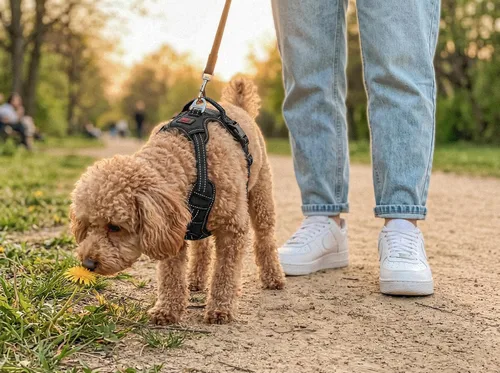 Vista 2 de Tuff Pupper Arnés para perro sin tirones, chaleco resistente para mascotas, clips para correa delantera y trasera, mango de seguridad fuerte