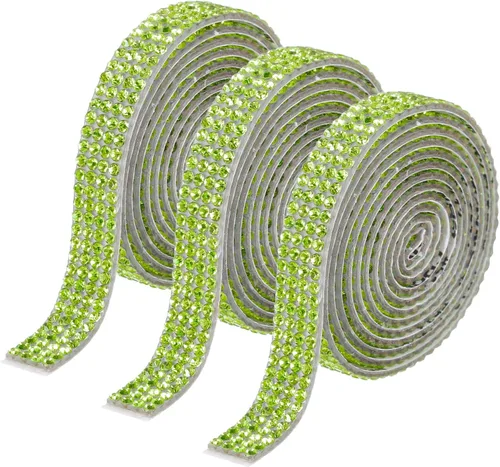 Vista 20 de MECCANIXITY 3 rollos de cinta de diamantes de imitación autoadhesiva de 3 yardas y 0.315 in para proyectos de artes y manualidades, pasteles de Beige