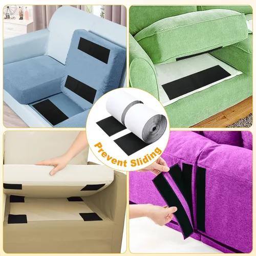 Vista 4 de 10 pies x 4.4 pulgadas de tiras autoadhesivas, cinta adhesiva de montaje de respaldo resistente de nylon, cintas de montaje de tela para costura
