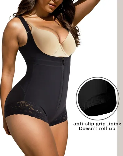 Vista 4 de OMKAGI Fajas moldeadoras de corsé para mujer con control de abdomen, colombianas, moldeadoras, body de compresión
