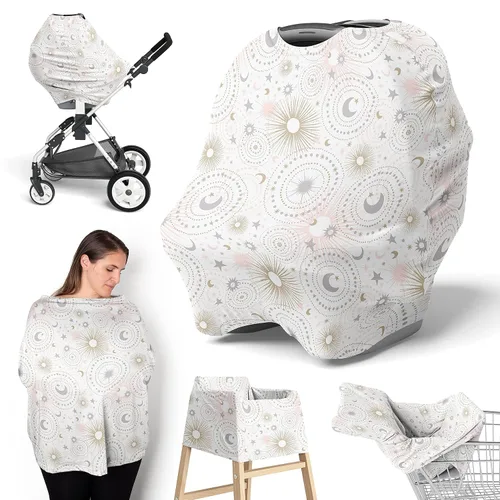 Vista 7 de Sweet Jojo Designs Cactus Floral Girl Funda de asiento de coche para bebé, lactancia, carrito de compras, toldo para cochecito de bebé, color rosa
