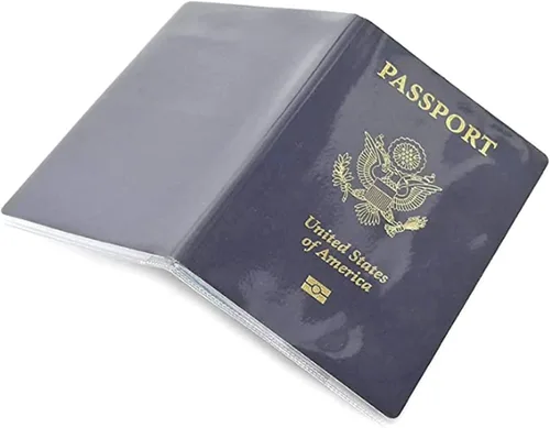 Vista 3 de Funda transparente transparente para pasaporte, organizador de tarjetas de identificación, protector de viaje (5 transparentes), Claro, Cartera