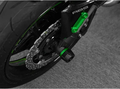 Vista 3 de MOWOK Para Kawasaki Z900 Z900RS Z900SE 2017-2025 2024 2022 2023 Z 900 Rueda de motocicleta Protector anticolisión Eje delantero Horquilla Negro