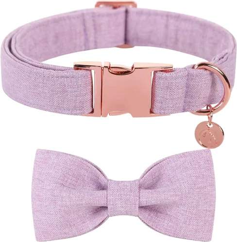 Vista 16 de DOGWONG Collar de algodón de cáñamo para perro con lazo, collar verde para mascotas, duradero, ajustable, collar para cachorros para perros