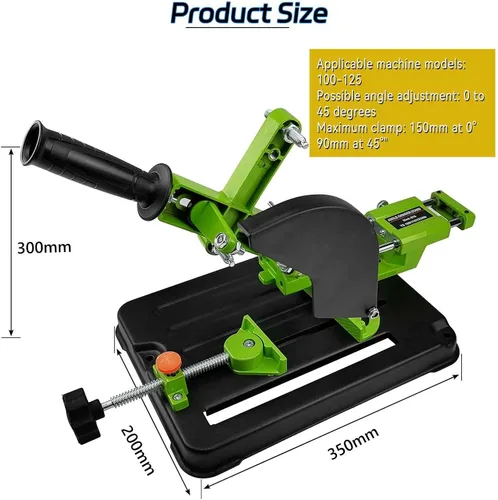 Vista 2 de Soporte de amoladora angular de 45 grados con mango deslizante para 3.937 in, 4.528 in y 4.921 in (4 "/ 4.5" /5") con mango deslizante