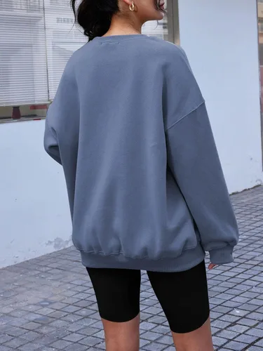Vista 2 de AUTOMET Sudaderas con capucha para mujer, cuello redondo, suéteres de gran tamaño, informales, cómodos, ropa de moda de otoño 2023