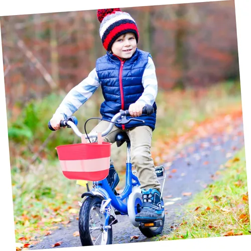 Vista 7 de BESPORTBLE Cesta de scooter para niños, linda caricatura, bicicleta, crucero, manillar delantero, cesta de transporte, accesorios color rosa