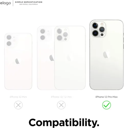 Vista 2 de elago Funda híbrida transparente compatible con iPhone 12 Pro Max de 6.7 pulgadas (negro) - Funda protectora a prueba de golpes