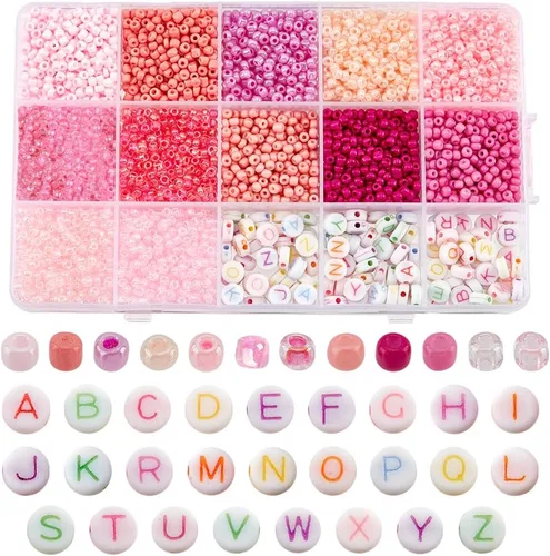 Vista 8 de PH PandaHall 3230 cuentas de cristal negro de 0.118 pulgadas y letras acrílicas de 0.118 pulgadas para hacer joyas