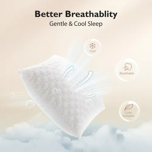 Vista 8 de ALPHA HOME Almohadas tamaño King - Almohada de espuma viscoelástica triturada ajustable para dormir de espalda, de lado y de estómago, alivio